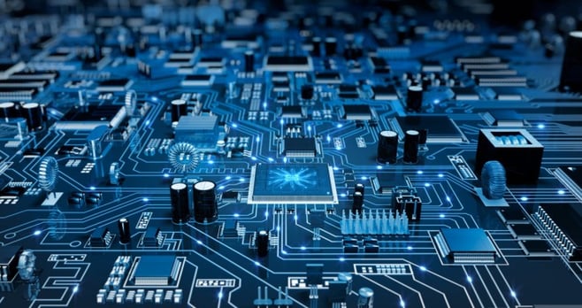 Close up picture of a circuit board