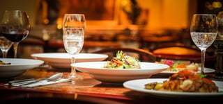 Food on a table in a fine dining restaurant